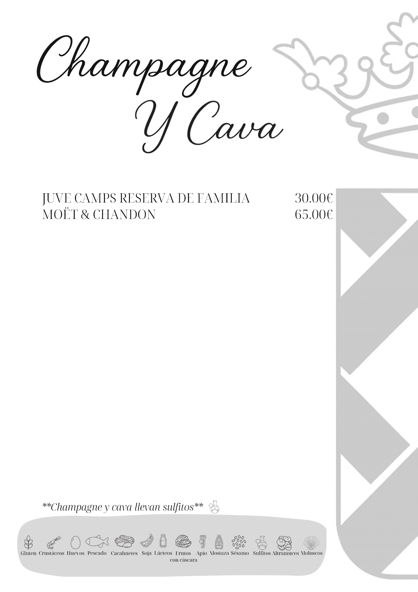 Cava y Champagne - carta